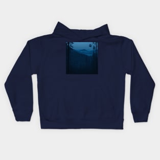 Blue Dusk Forest View #5 Kids Hoodie